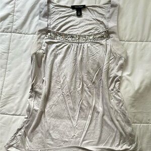 White House Black Market Silver Embellished Sleeveless Camisole
